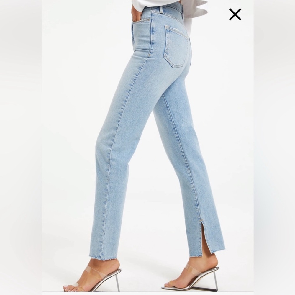 New Good Classic Straight w Slit Jeans Indigo 335 GOOD AMERICAN